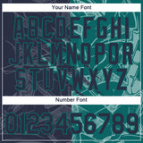 Custom Graffiti Pattern Navy-Teal Scratch 3D Performance T-Shirt