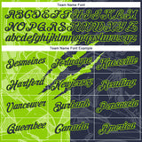 Custom Graffiti Pattern Navy-Neon Green Scratch 3D Performance T-Shirt