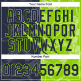 Custom Graffiti Pattern Navy-Neon Green Scratch 3D Performance T-Shirt