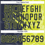 Custom Graffiti Pattern Navy-Neon Yellow Scratch 3D Performance T-Shirt