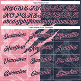 Custom Graffiti Pattern Navy-Medium Pink Scratch 3D Performance T-Shirt