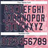 Custom Graffiti Pattern Navy-Medium Pink Scratch 3D Performance T-Shirt