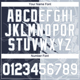 Custom Graffiti Pattern White Navy-Silver Scratch 3D Performance T-Shirt