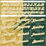 Custom Graffiti Pattern White Green-Old Gold Scratch 3D Performance T-Shirt