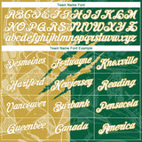 Custom Graffiti Pattern White Kelly Green-Old Gold Scratch 3D Performance T-Shirt