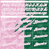 Custom Graffiti Pattern White Kelly Green-Light Pink Scratch 3D Performance T-Shirt