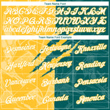 Custom Graffiti Pattern White Teal-Gold Scratch 3D Performance T-Shirt