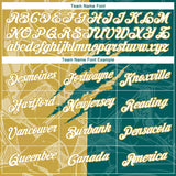 Custom Graffiti Pattern White Teal-Old Gold Scratch 3D Performance T-Shirt