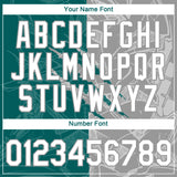 Custom Graffiti Pattern White Teal-Gray Scratch 3D Performance T-Shirt