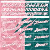 Custom Graffiti Pattern White Teal-Medium Pink Scratch 3D Performance T-Shirt