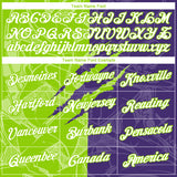 Custom Graffiti Pattern White Purple-Neon Green Scratch 3D Performance T-Shirt