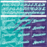 Custom Graffiti Pattern White Purple-Aqua Scratch 3D Performance T-Shirt