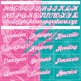 Custom Graffiti Pattern White Aqua-Pink Scratch 3D Performance T-Shirt