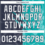 Custom Graffiti Pattern White Navy-Aqua Scratch 3D Performance T-Shirt