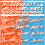 Custom Graffiti Pattern White Sky Blue-Orange Scratch 3D Performance T-Shirt