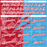 Custom Graffiti Pattern White Sky Blue-Red Scratch 3D Performance T-Shirt