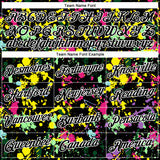 Custom Stitched Graffiti Pattern Black-White 3D Splash Grunge Art Sports Pullover Sweatshirt Hoodie