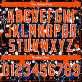 Custom Stitched Graffiti Pattern Orange Black-White 3D Splash Grunge Art Sports Pullover Sweatshirt Hoodie