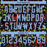 Custom Stitched Graffiti Pattern Light Blue-Black 3D Splash Grunge Art Sports Pullover Sweatshirt Hoodie