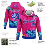 Custom Stitched Graffiti Pattern Thunder Blue-White 3D Hiphop Abstract Urban Street Art Sports Pullover Sweatshirt Hoodie