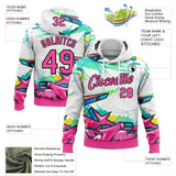 Custom Stitched Graffiti Pattern Pink-Black 3D Abstract Splashes Sports Pullover Sweatshirt Hoodie