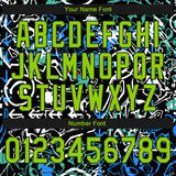 Custom Stitched Graffiti Pattern Neon Green-Black 3D Abstract Grunge Art Sports Pullover Sweatshirt Hoodie