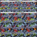 Custom Graffiti Pattern Navy-White Splatter Authentic Baseball Jersey