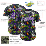 Custom Graffiti Pattern Purple-White Splatter Authentic Baseball Jersey