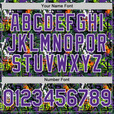 Custom Graffiti Pattern Purple-White Splatter Authentic Baseball Jersey