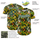 Custom Graffiti Pattern Green-White Splatter Authentic Baseball Jersey