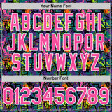 Custom Graffiti Pattern Pink-White Splatter Authentic Baseball Jersey