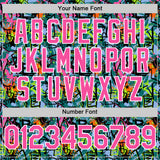 Custom Graffiti Pattern Pink-White Splatter Authentic Baseball Jersey