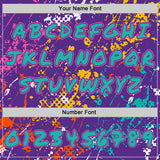 Custom Graffiti Pattern Teal Purple-Pink Colorful Paint Splatter Halftone Dots Pullover Sweatshirt Hoodie