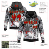 Custom Graffiti Pattern Red Black-Old Gold Paint Splatter Pullover Sweatshirt Hoodie