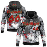 Custom Graffiti Pattern Red Black-Old Gold Paint Splatter Pullover Sweatshirt Hoodie