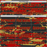 Custom Graffiti Pattern Red Black-Old Gold Brush Strokes Paint Splatter Pullover Sweatshirt Hoodie