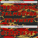 Custom Graffiti Pattern Red Black-Old Gold Brush Strokes Paint Splatter Pullover Sweatshirt Hoodie