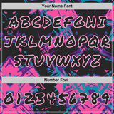 Custom Graffiti Pattern Black White-Pink Geometric Shatter Scratch Splatter Pullover Sweatshirt Hoodie