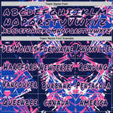 Custom Graffiti Pattern Navy White-Pink Geometric Shatter Scratch Splatter Pullover Sweatshirt Hoodie