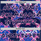 Custom Graffiti Pattern Navy White-Pink Geometric Shatter Scratch Splatter Pullover Sweatshirt Hoodie