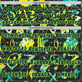 Custom Graffiti Pattern Black Aqua-Light Yellow Emoji Brush Stroke Splatter Pullover Sweatshirt Hoodie