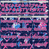 Custom Graffiti Pattern Pink Navy-White Emoji Brush Stroke Splatter Pullover Sweatshirt Hoodie