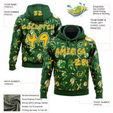 Custom Graffiti Pattern Gold Green-White Emoji Brush Stroke Splatter Pullover Sweatshirt Hoodie