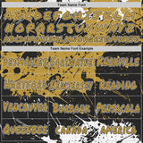 Custom Graffiti Pattern Old Gold Black-White Paint Splatter Pullover Sweatshirt Hoodie