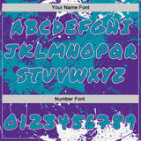 Custom Graffiti Pattern Teal Purple-White Paint Splatter Pullover Sweatshirt Hoodie