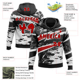 Custom Graffiti Pattern Red Black-White Brush Stroke Splatter Pullover Sweatshirt Hoodie