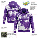 Custom Graffiti Pattern White-Purple Paint Splatter Halftone Dots Pullover Sweatshirt Hoodie