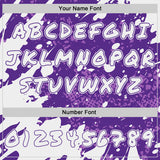 Custom Graffiti Pattern White-Purple Paint Splatter Halftone Dots Pullover Sweatshirt Hoodie