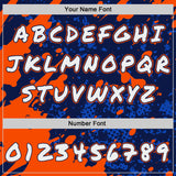 Custom Graffiti Pattern White Navy-Orange Paint Splatter Halftone Dots Pullover Sweatshirt Hoodie