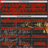 Custom Graffiti Pattern Red Black-Old Gold Geometric Scratch Splatter Pullover Sweatshirt Hoodie